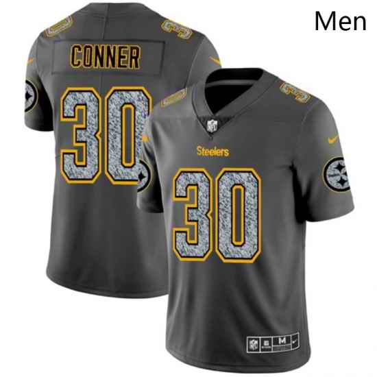 Nike Steelers 30 James Conner Gray Camo Vapor Untouchable Limited Jersey